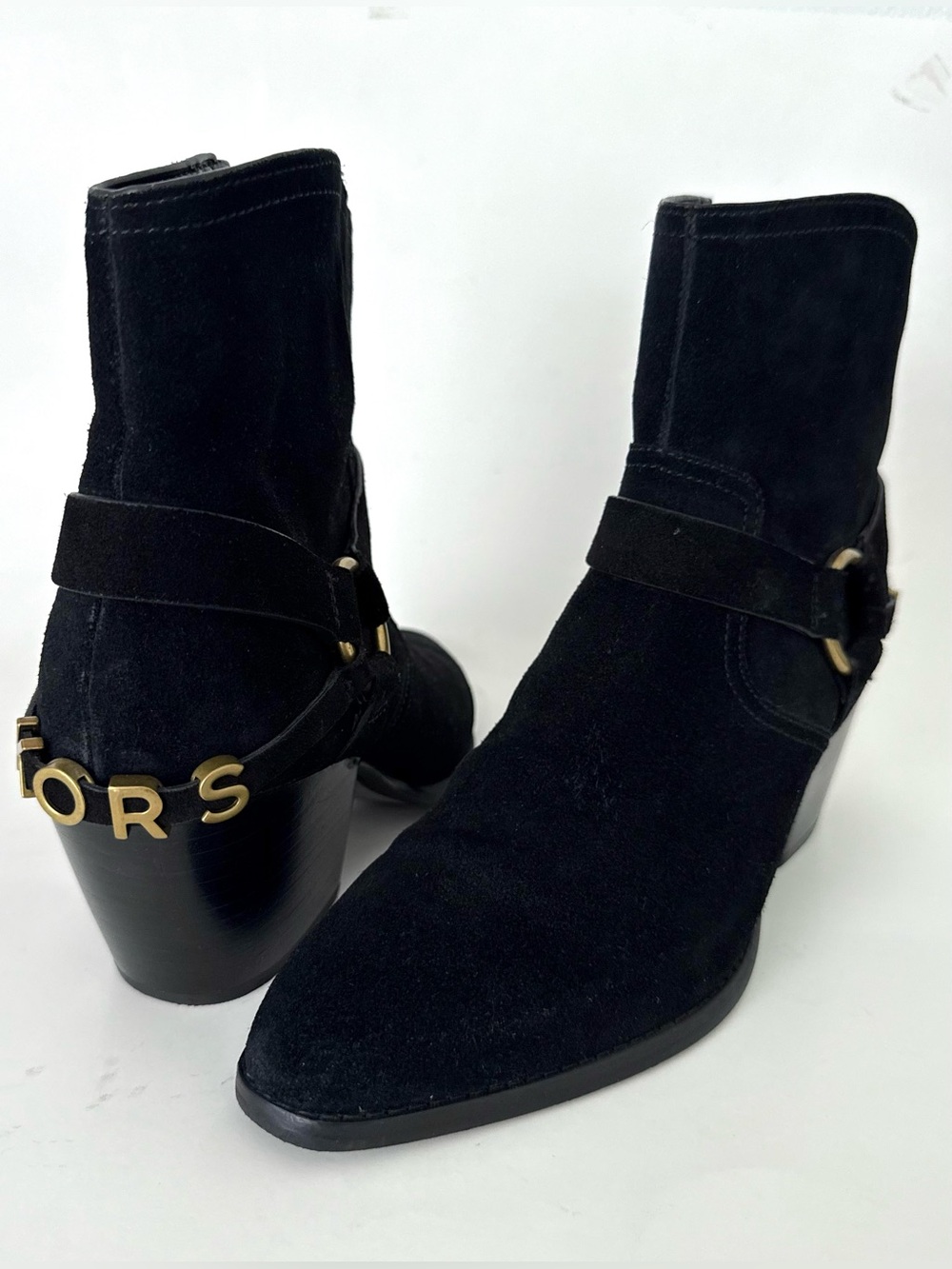 EUC Michael Kors Womens Goldie Suede Cowboy Western Boots